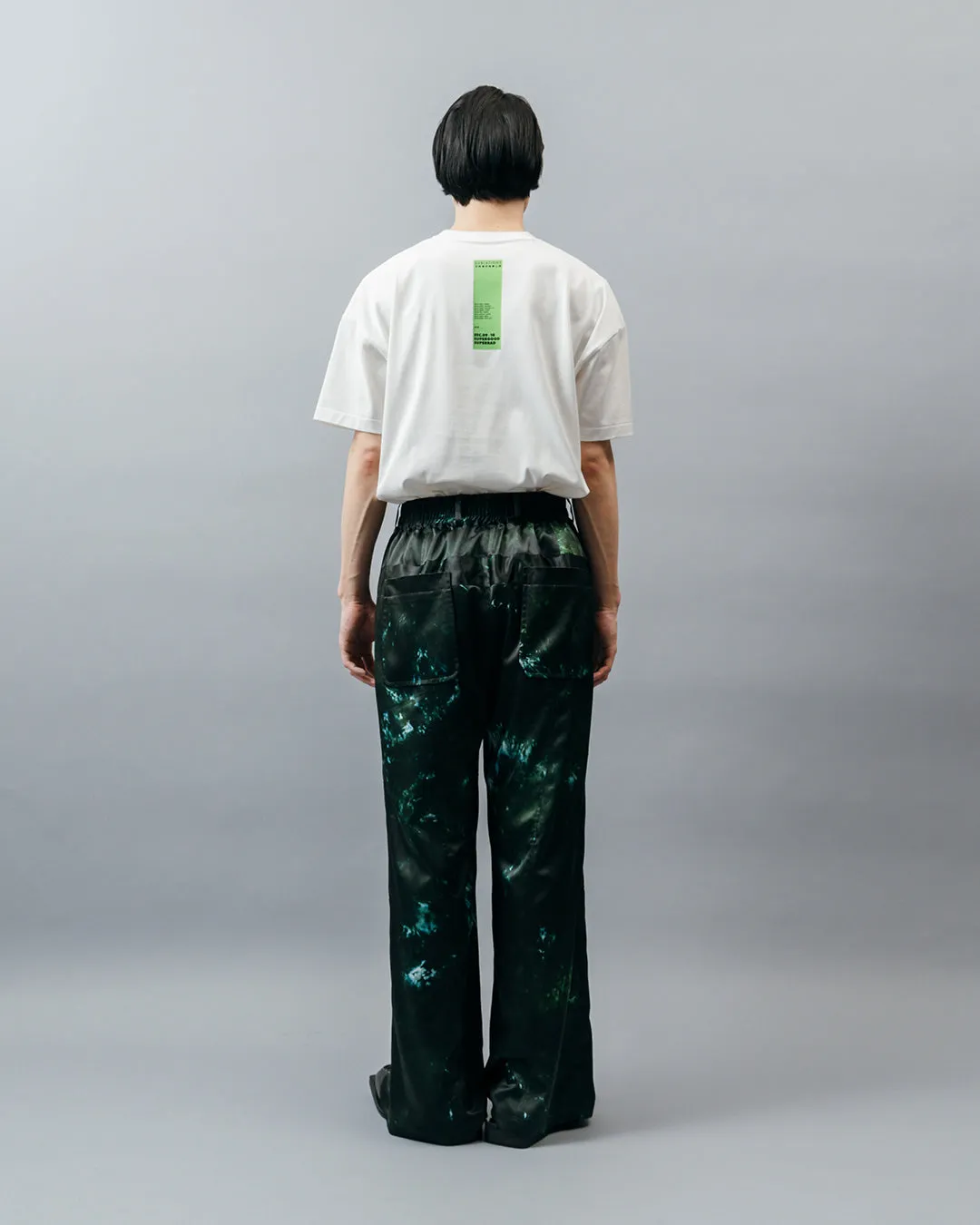 GRAPHIC PRINT PANEL EASY PANTS .09【GREEN GEM】