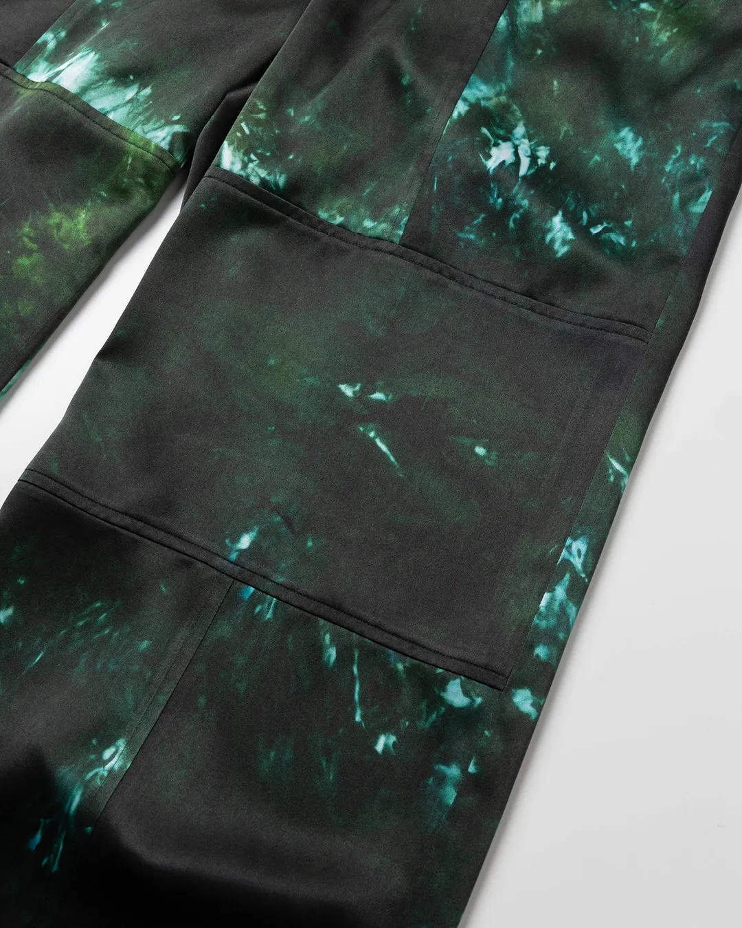 GRAPHIC PRINT PANEL EASY PANTS .09【GREEN GEM】