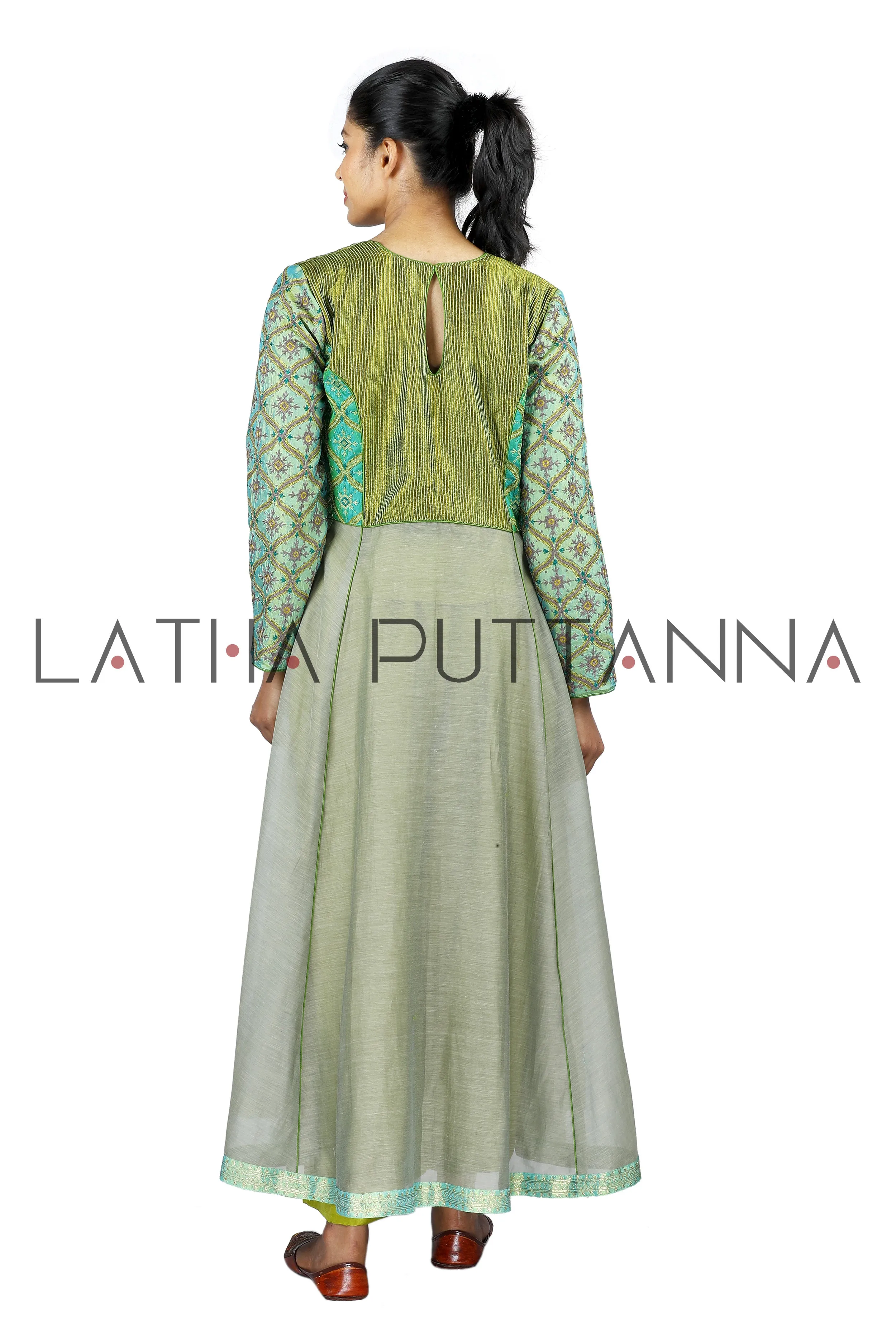 Grey and green Salwar