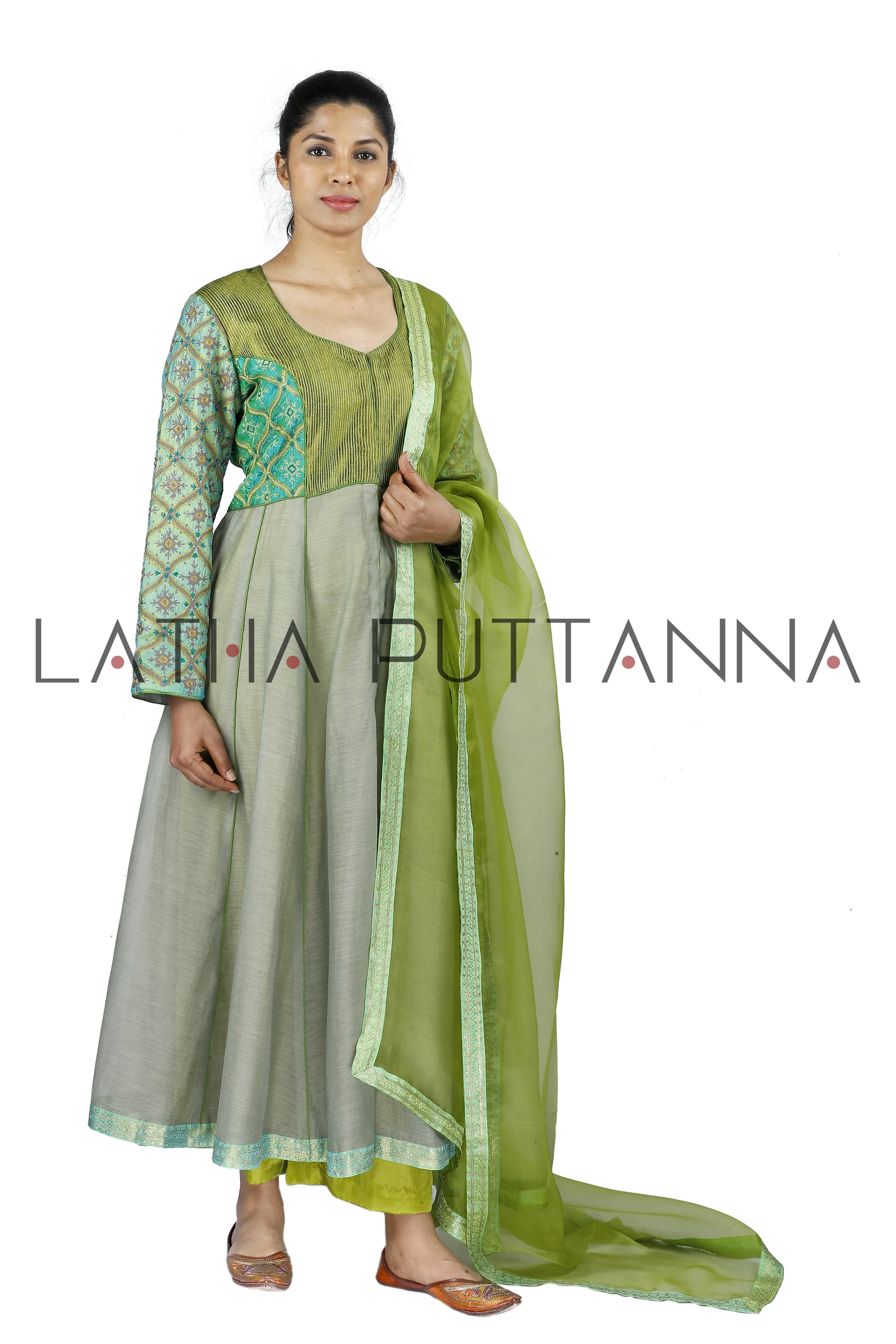 Grey and green Salwar