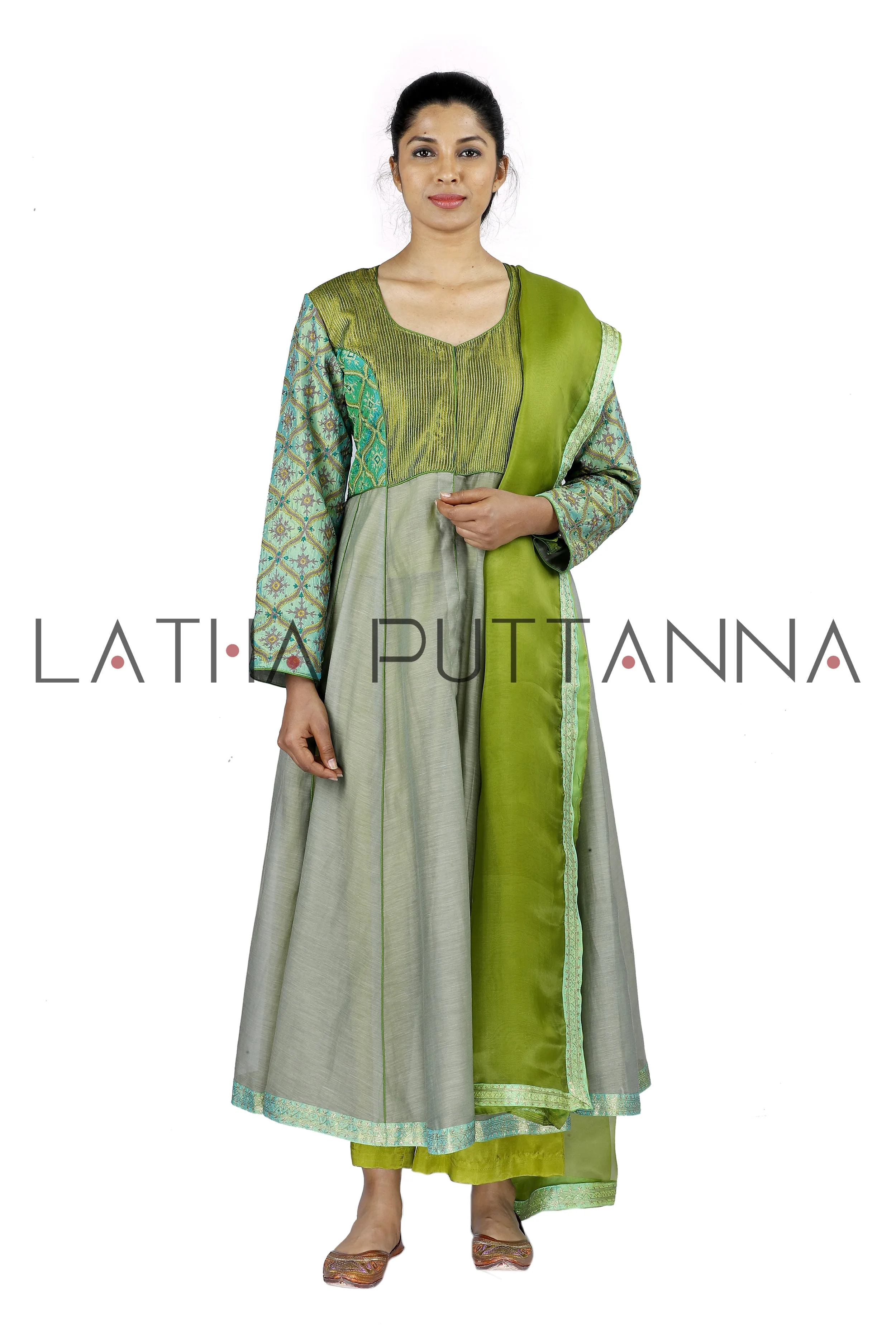 Grey and green Salwar