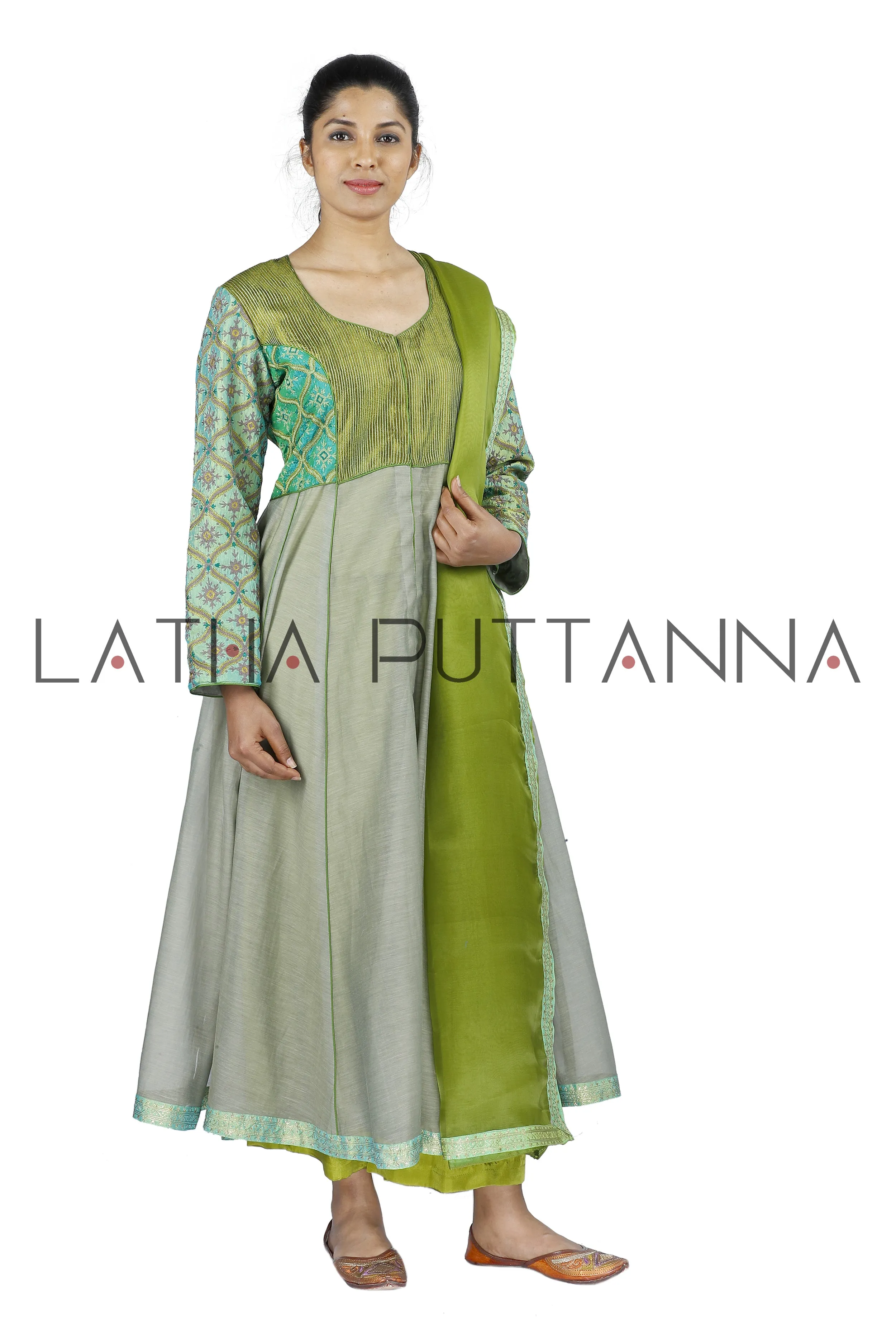 Grey and green Salwar