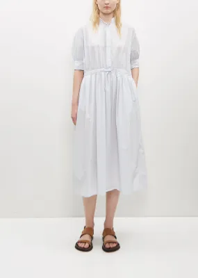 Half Bishop Sleeve String Dress — Smoke Saxe Blue