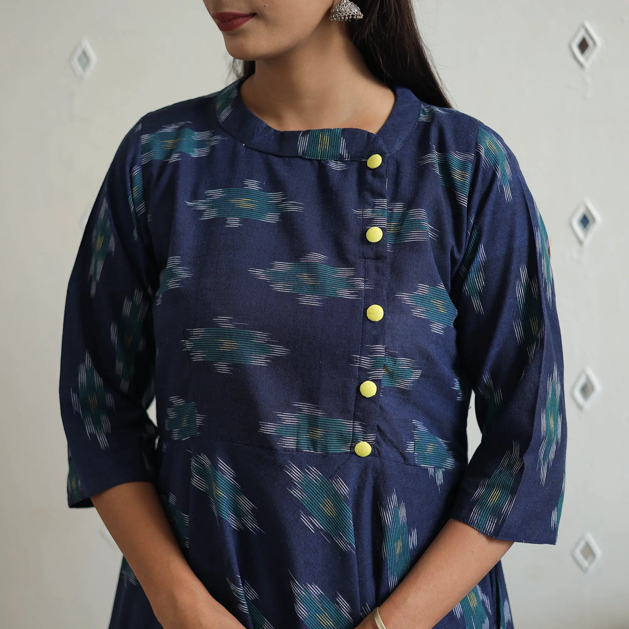 Handloom Cotton Flared Pochampally Ikat Kurta 18