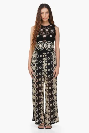 Hippie Crochet Dual Tone Flared Pant