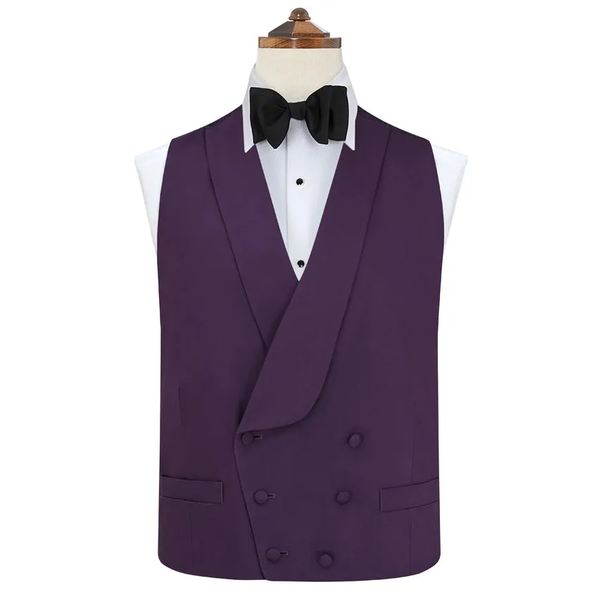 Hudson Purple Silk Cotton Grosgrain Waistcoat