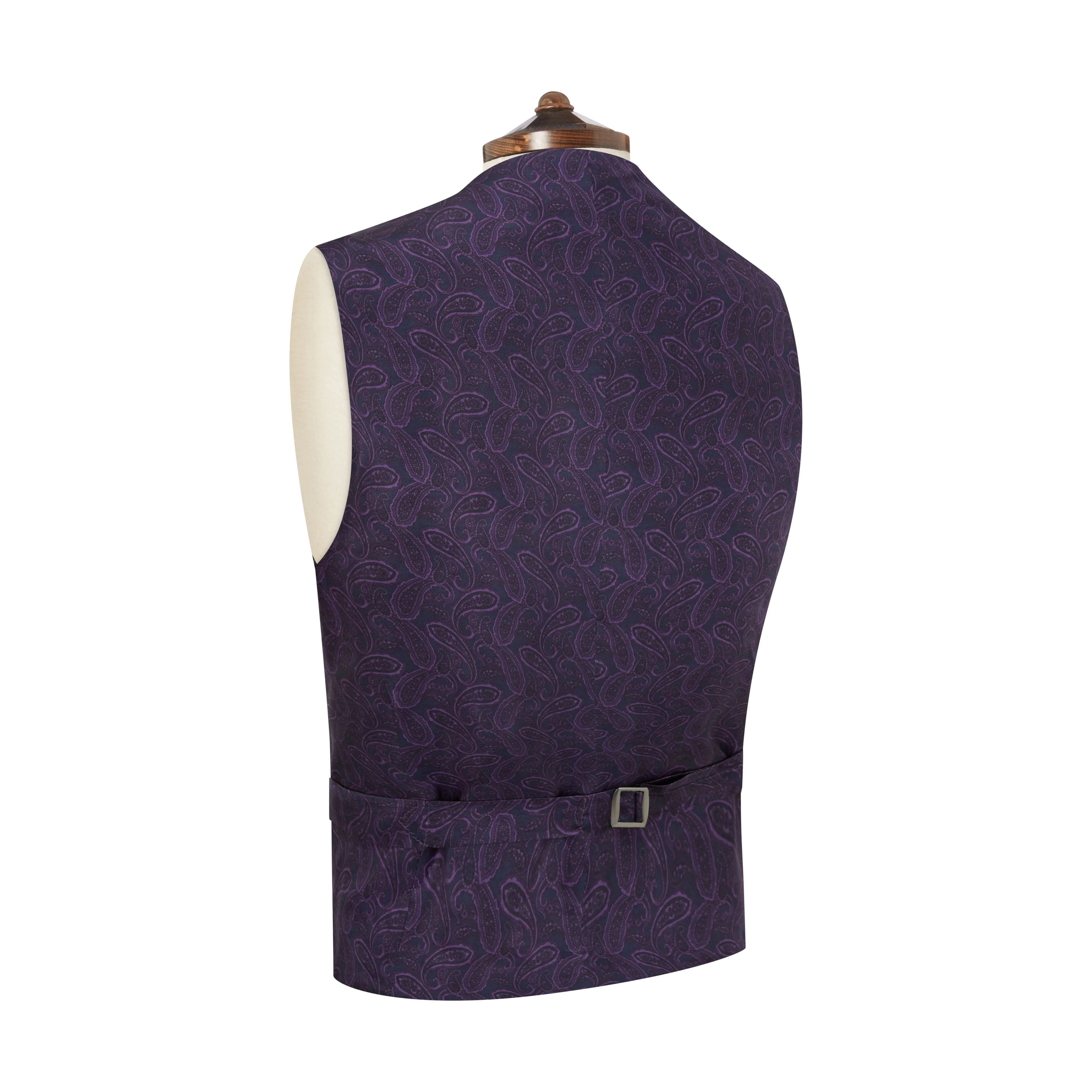 Hudson Purple Silk Cotton Grosgrain Waistcoat