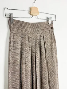 Jaeger Brown Tweed Pleated Skirt