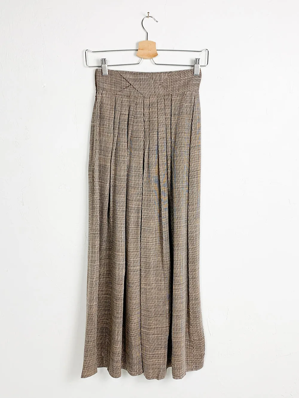 Jaeger Brown Tweed Pleated Skirt