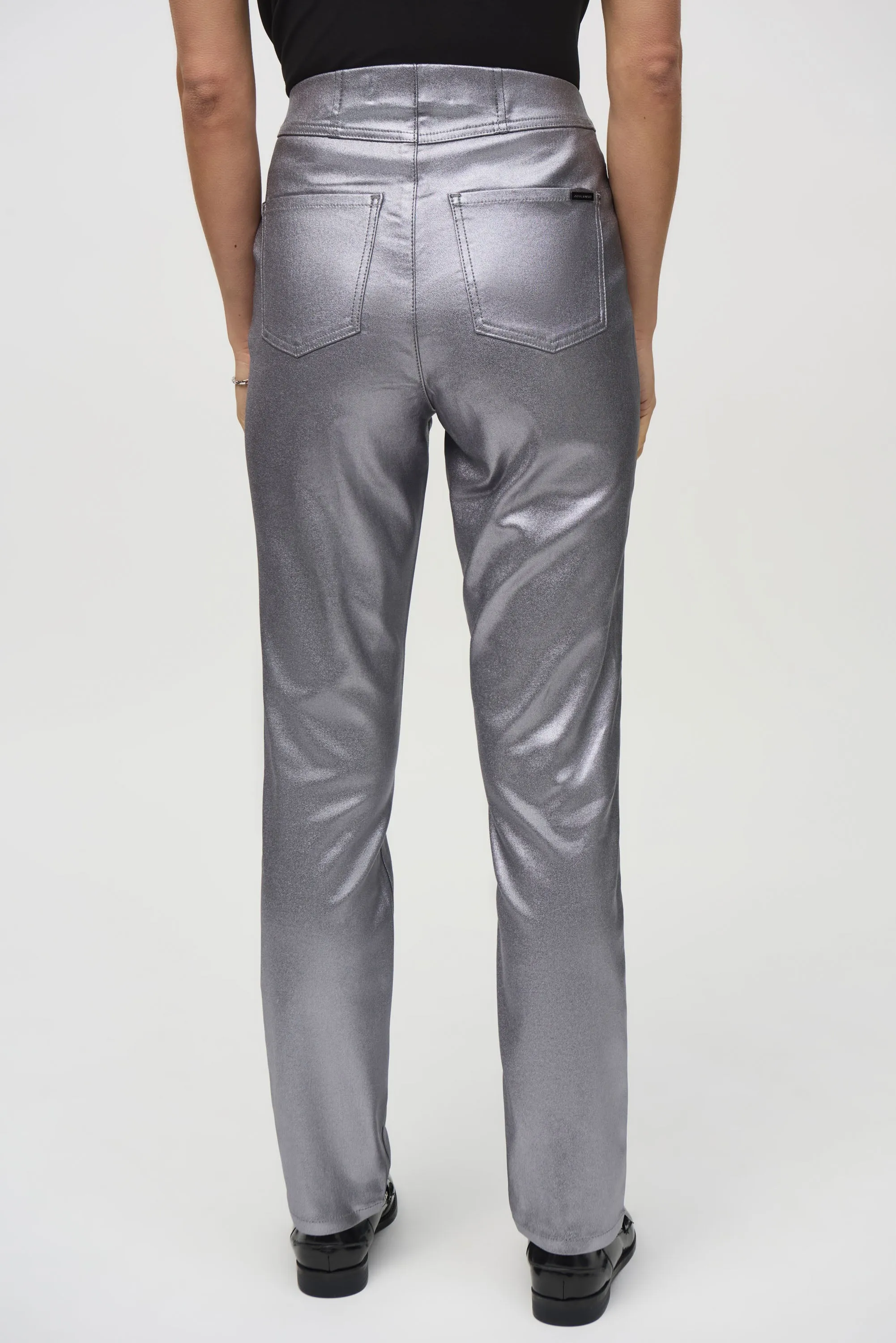 Joseph Ribkoff Metalic Coated Slim Leg Pants 244952 - Gunmetal