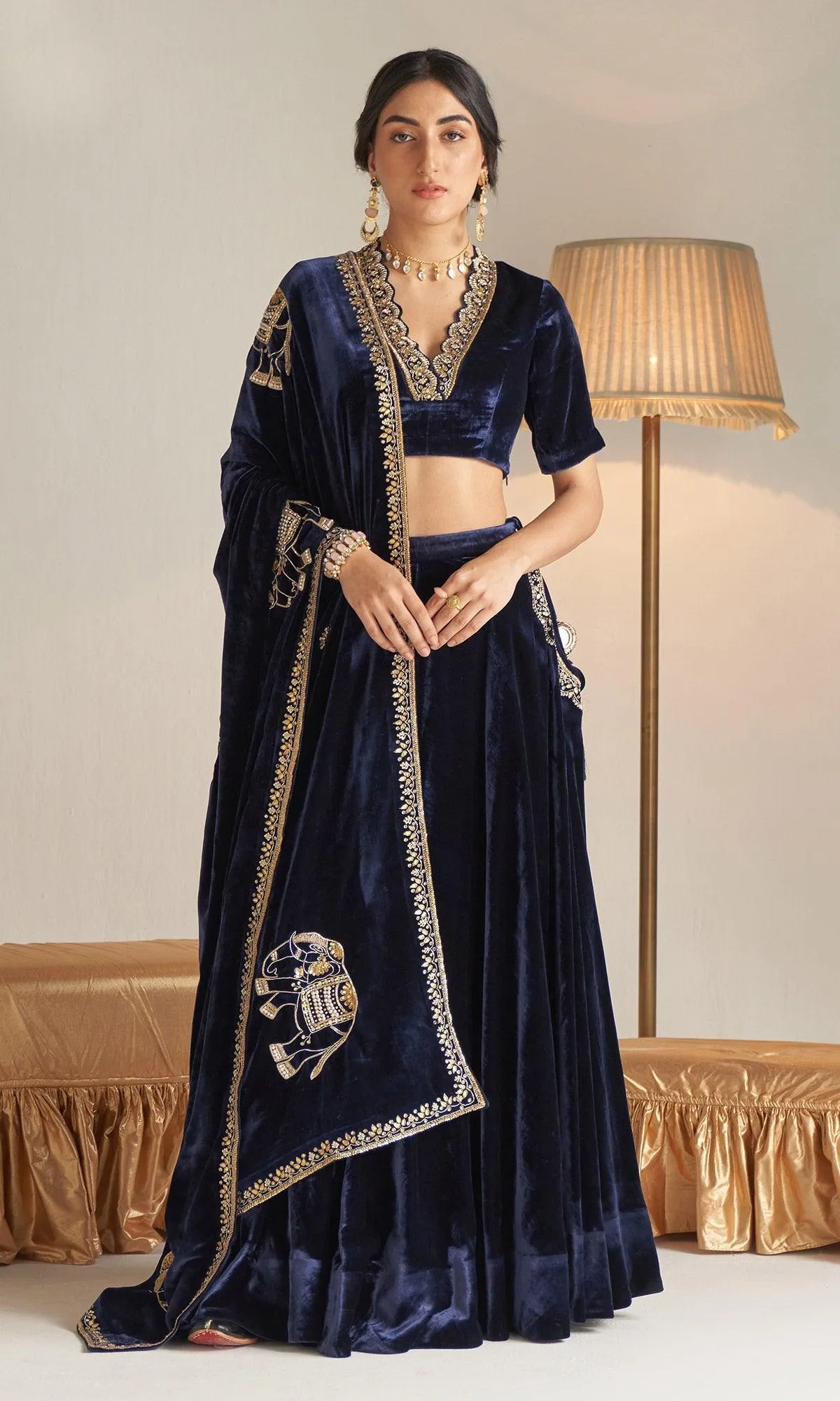 Khizaan Embroidered Midnight Blue Only Shawl