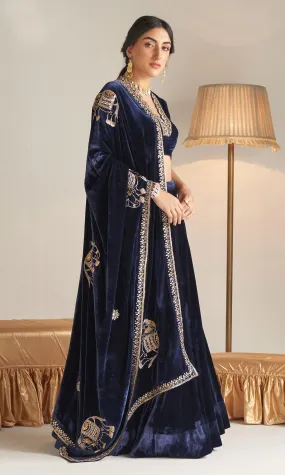 Khizaan Embroidered Midnight Blue Only Shawl