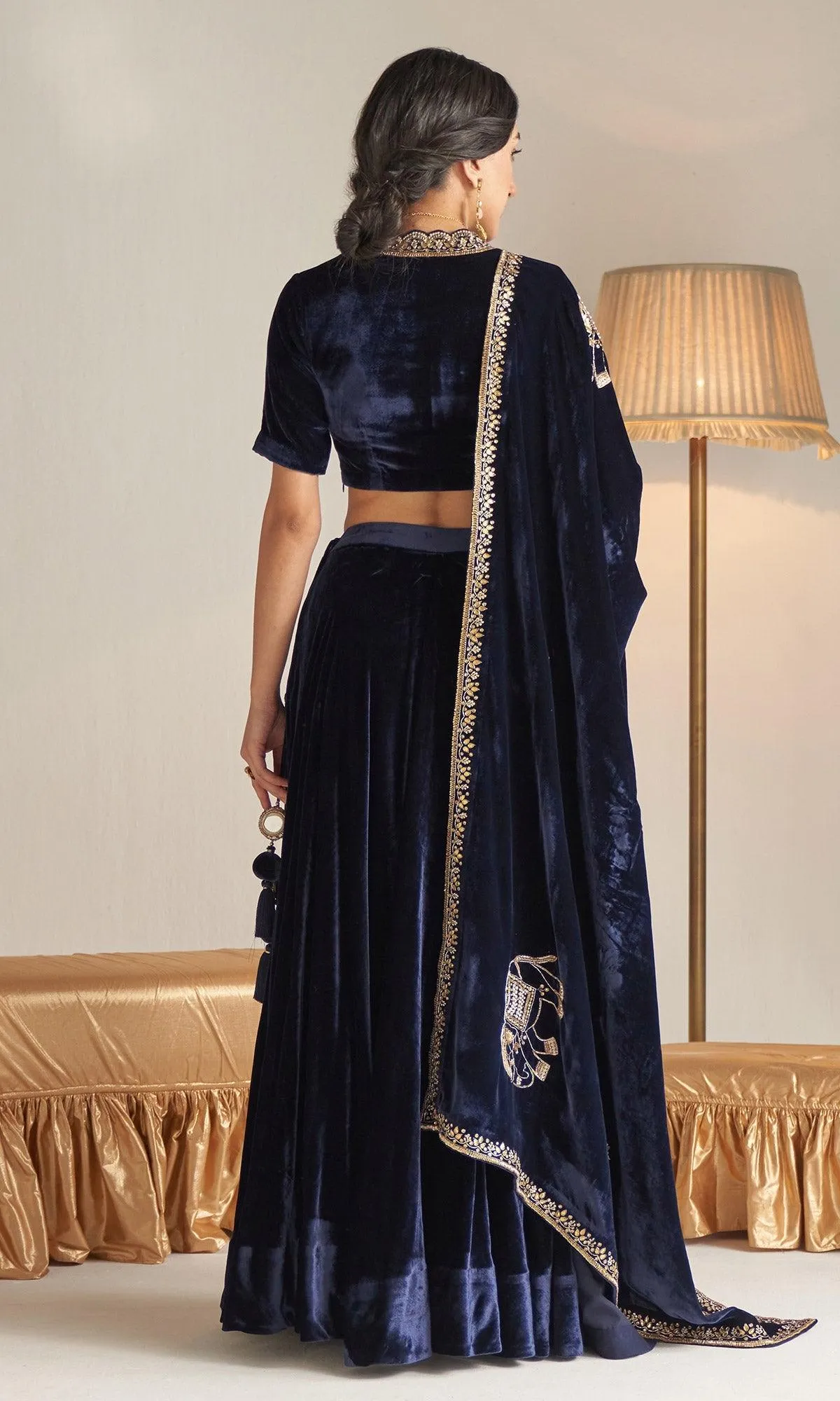 Khizaan Embroidered Midnight Blue Only Shawl