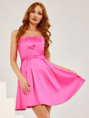 KittenAlarm - Fold Pleated Satin Cami Dress