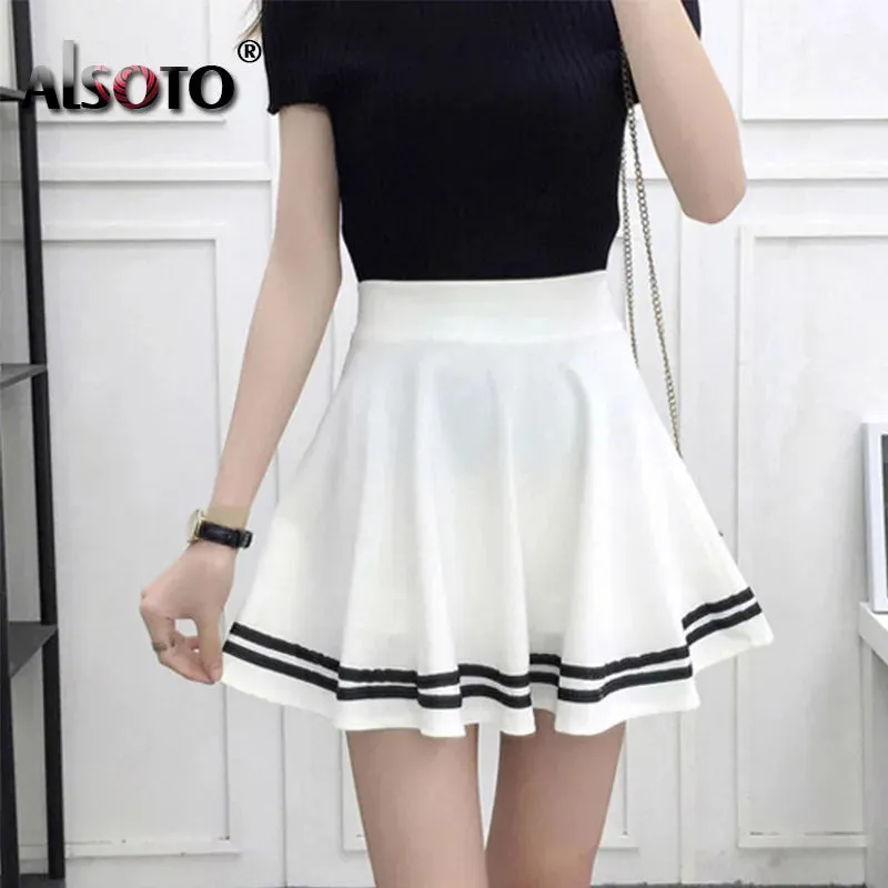 Korean New 2023 Women Skirt Autumn Winter High jupe Waisted faldas Female saia Pleated falda mujer Skirts Pleated Skirt