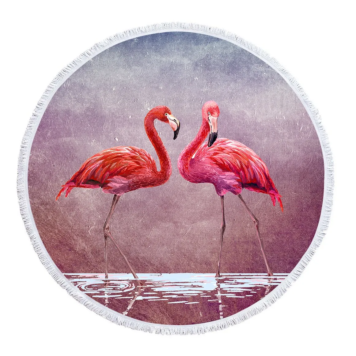 Ladies In Pink Round Beach Towel