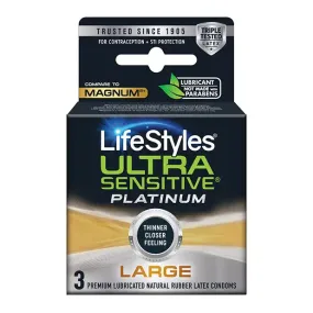 Lifestyles Ultra Sensitive Platinum Large 3pk