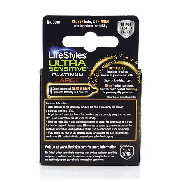 Lifestyles Ultra Sensitive Platinum Large 3pk