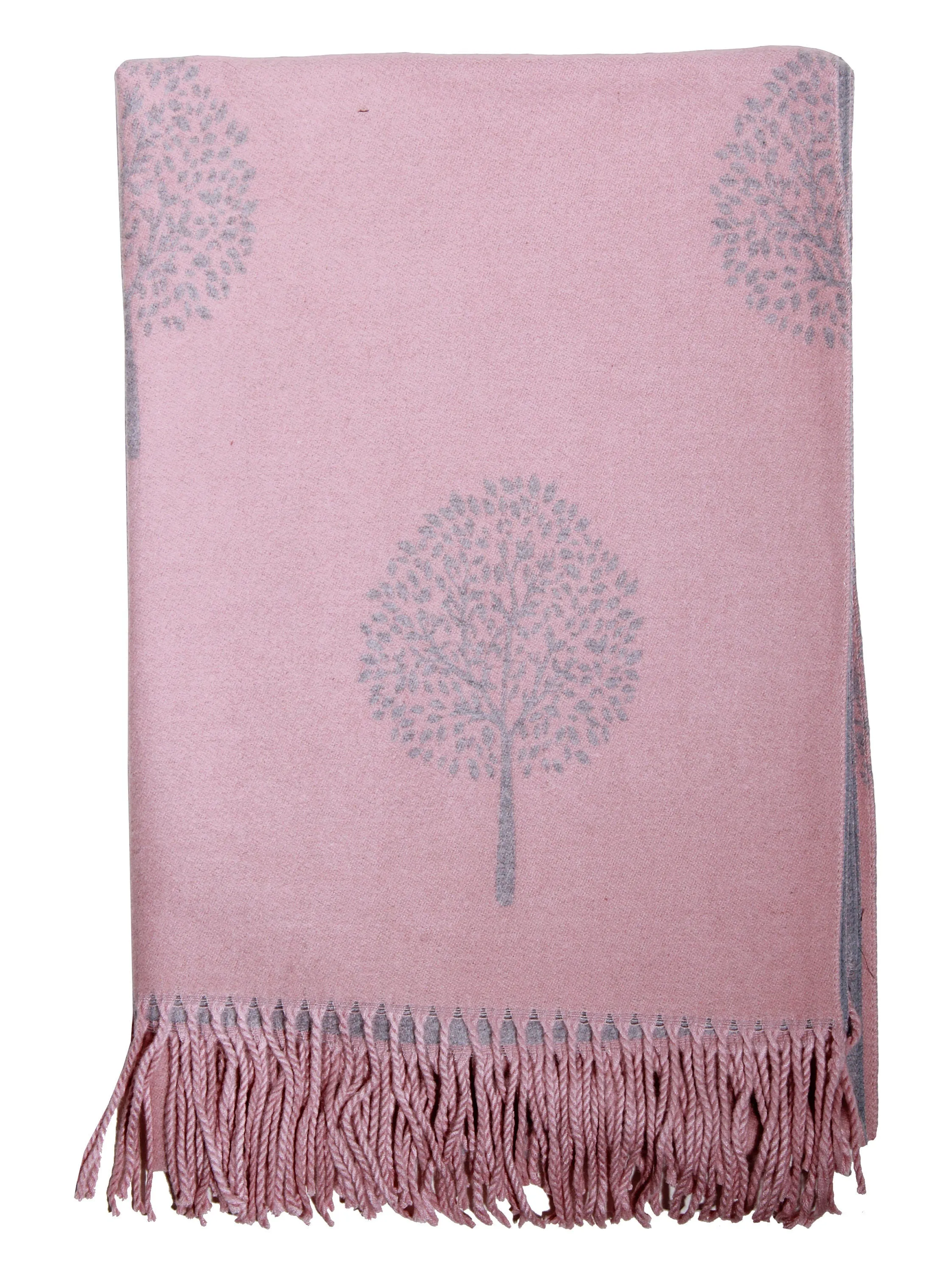 LIGHT PINK GREY Luxury cashmere scarf mulbery tree print reversible super soft winter shawl unisex trending scarf Xmas gift for him and her