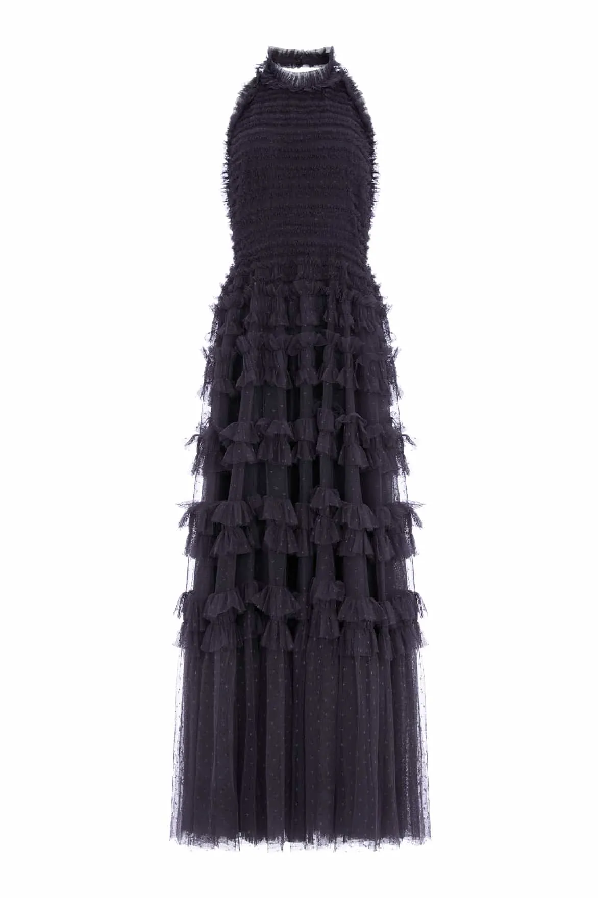 Lisette Ruffle Halter Neck Gown