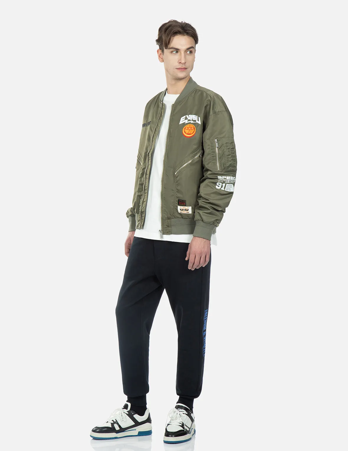 Logo and Kamon Embroidered MA-1 Bomber Jacket