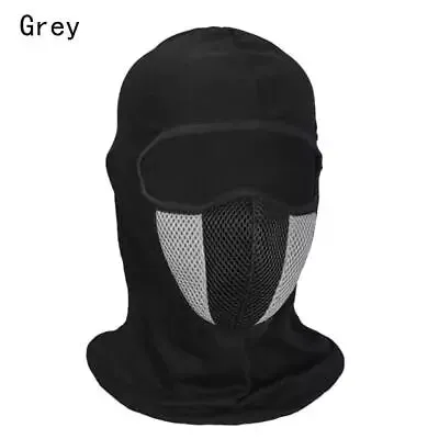 M1 Full Face Mask Cover Balaclava Protection Filter Plain Ski Dust Mask - Black/Grey