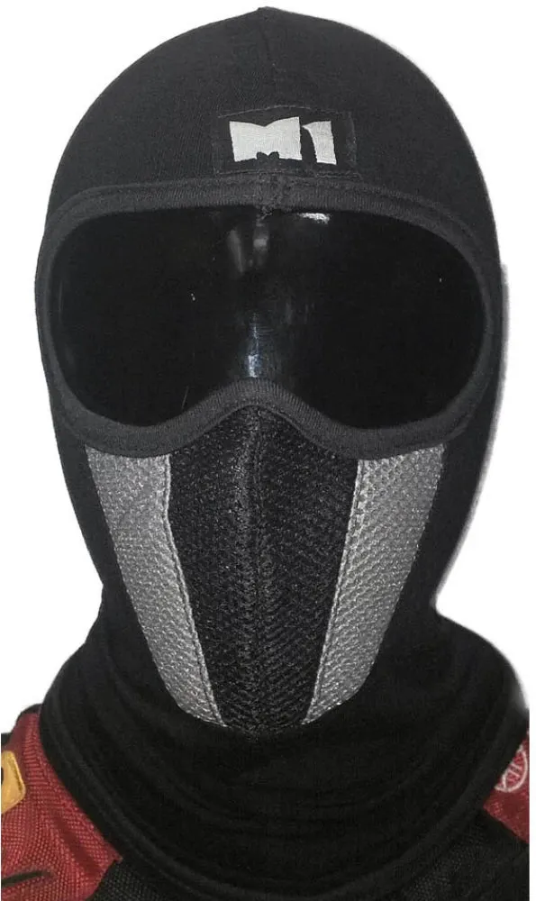 M1 Full Face Mask Cover Balaclava Protection Filter Plain Ski Dust Mask - Black/Grey