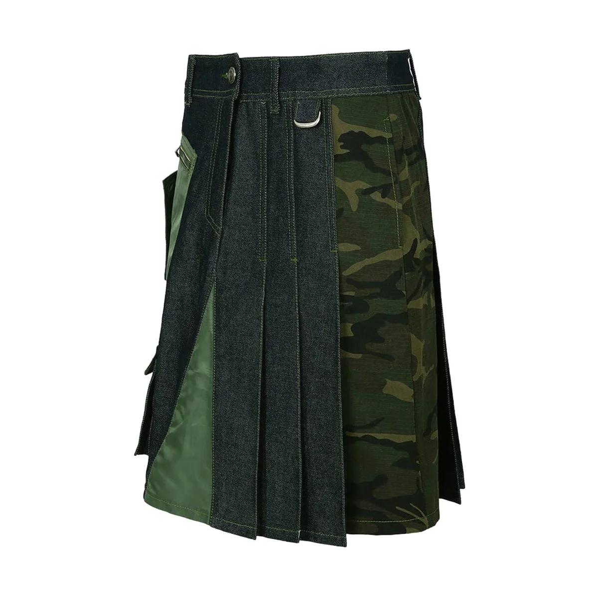 Marta Half Pleats Cargo Skirt 'Indigo'