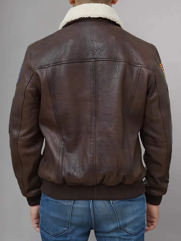 MEN'S BLACK LEATHER FLYING JACKET