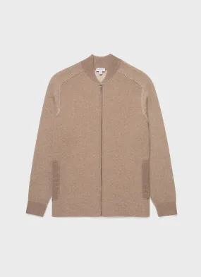 Men's Double Faced Bomber Jacket in Light Sandstone