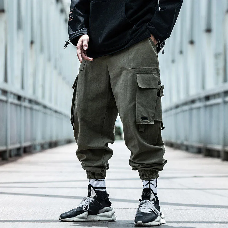 Men's Jogger Streetwear Tactics Cargo Pants Fashion Hip Hop Joggers Solid Color Trousers Sweat Pants DG418