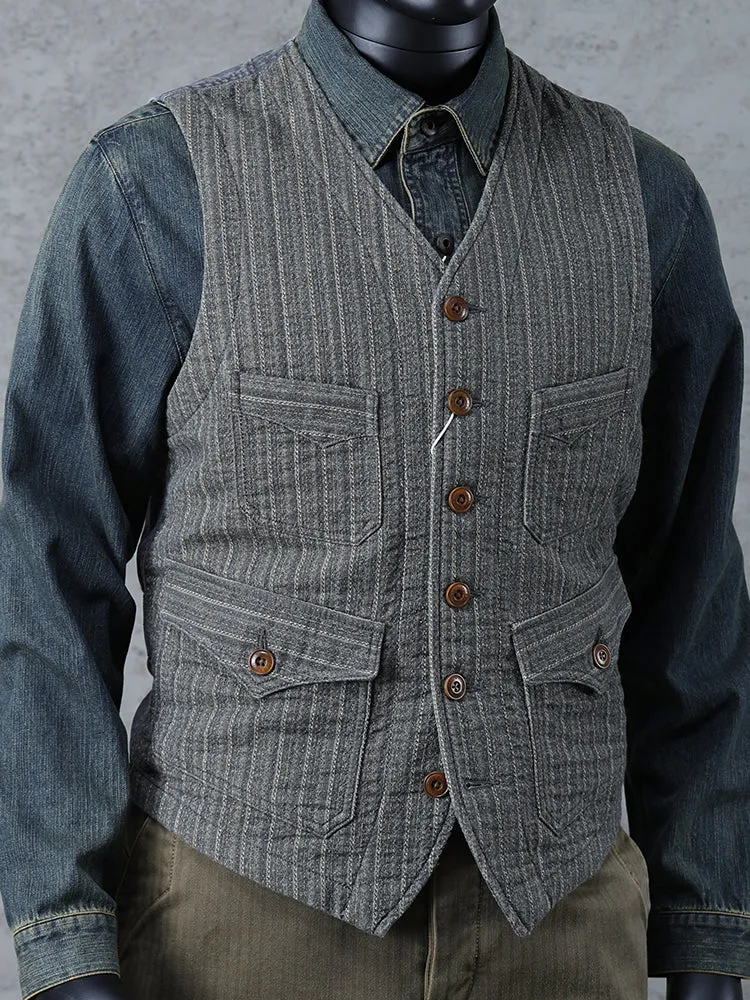 Men's Striped Jacquard V-neck Vest