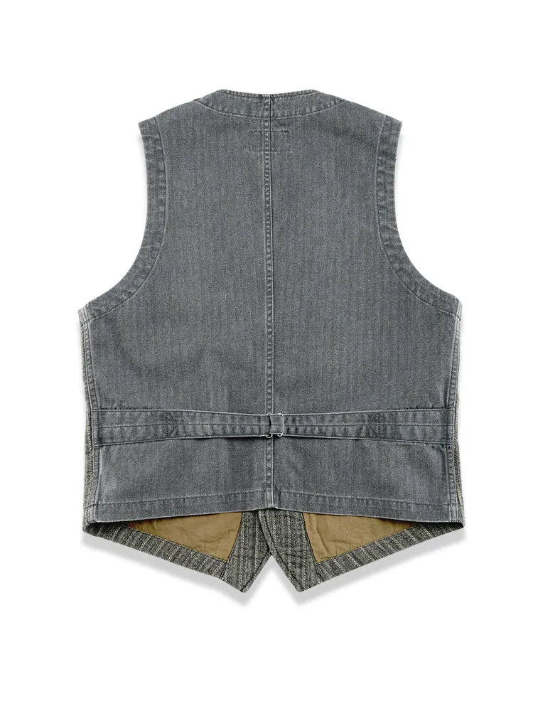 Men's Striped Jacquard V-neck Vest