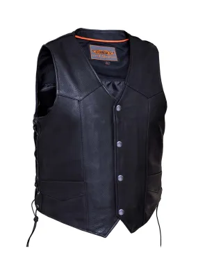 Men's Ultra Snap Front Motorcycle Vest with Side Laces