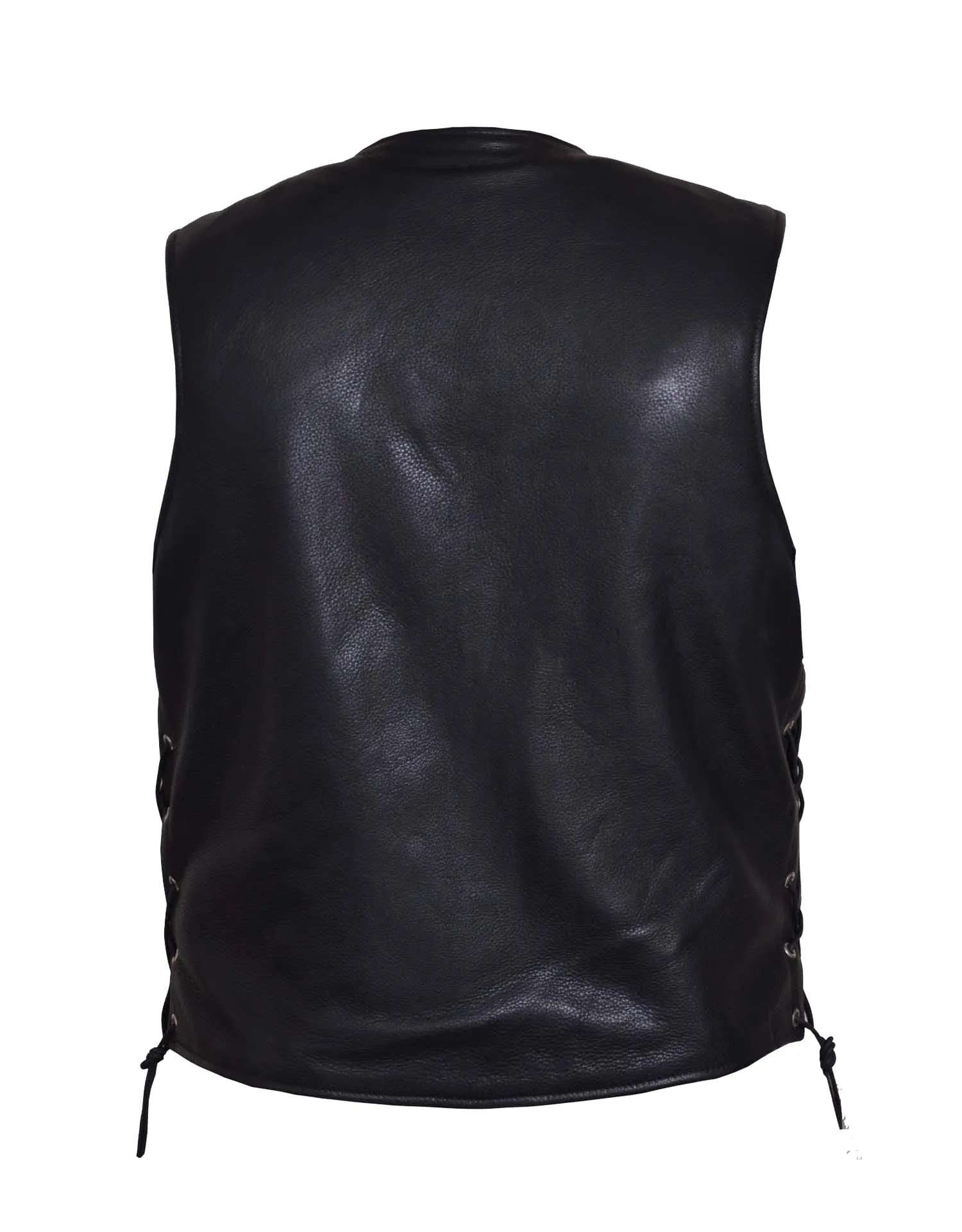 Men's Ultra Snap Front Motorcycle Vest with Side Laces