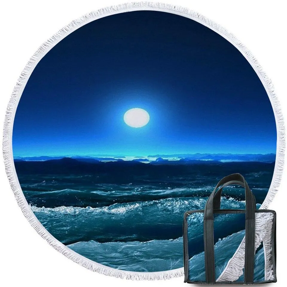 Moonlight Magic Round Beach Towel