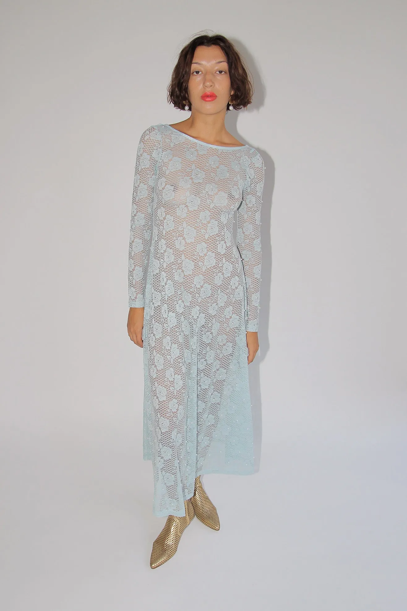 MR. LARKIN, Greta Dress, Misty Blue