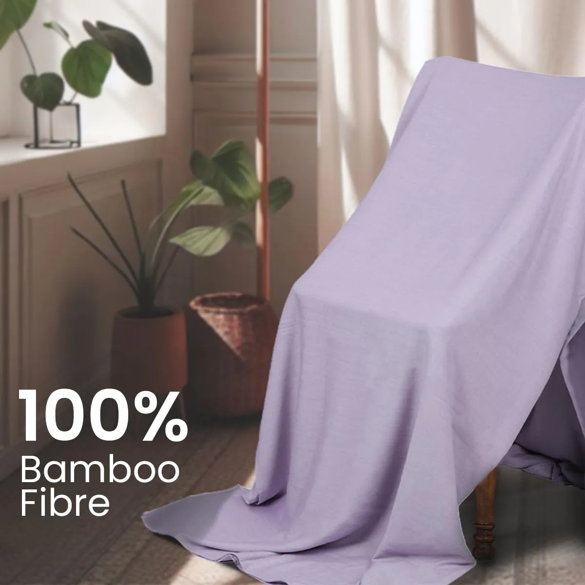 Mush 100% Bamboo Summer AC Blankets | Ultra-Soft, Light Weight & Thermoregulating Dohar 7.5 X 8 Ft (Lavender, Double/Large)