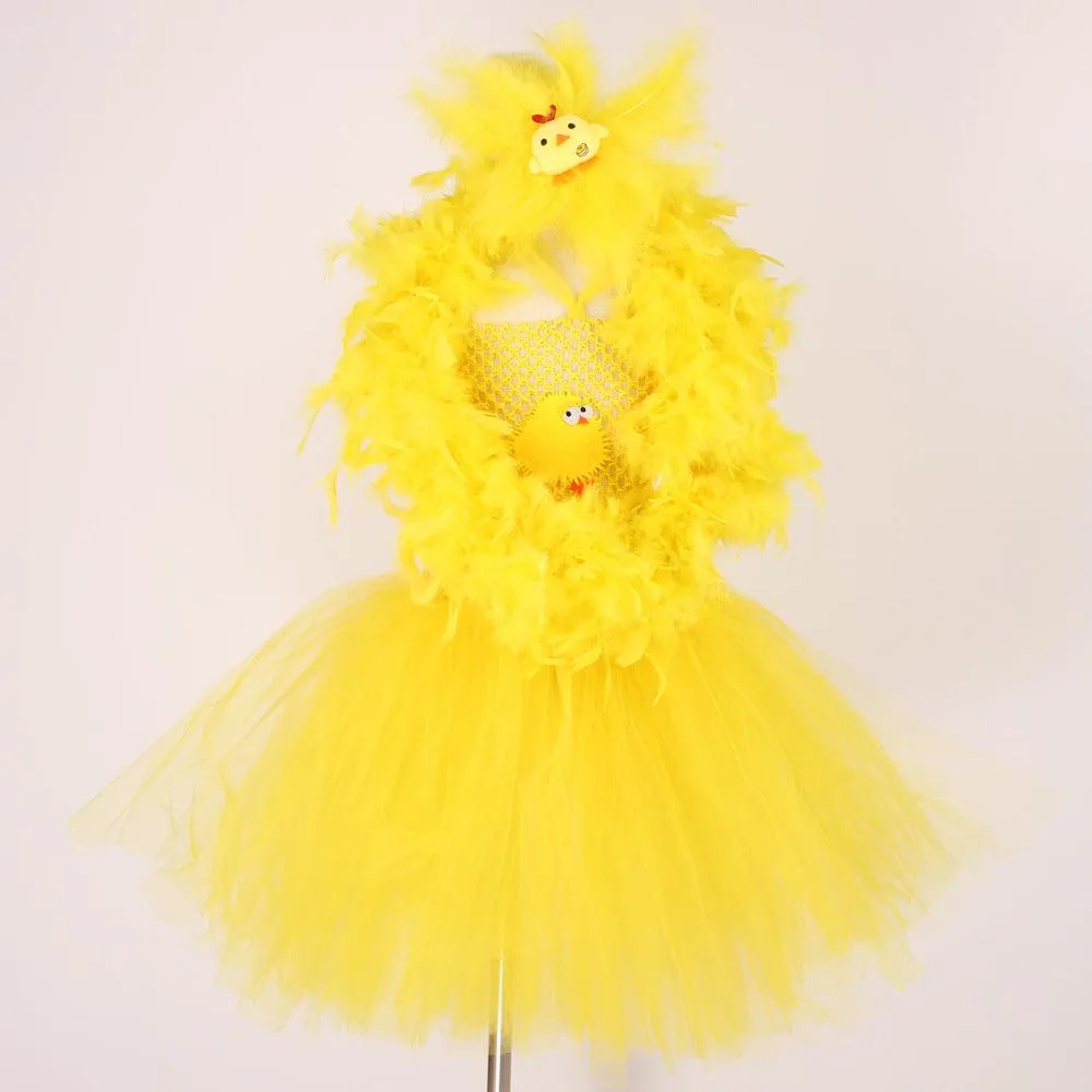 New Children's Clothing 2-12T Halloween Party Cosplay Chick Girl Princess Dress Stage Performance Yellow Dress