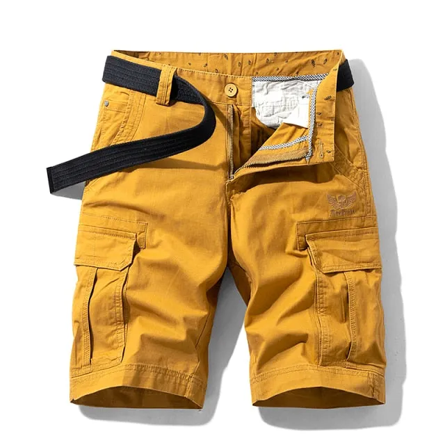 New Spring Men Cotton Cargo Shorts Clothing Summer Casual Breeches Bermuda Fashion Beach Pants Los Cortos Cargo Short Men