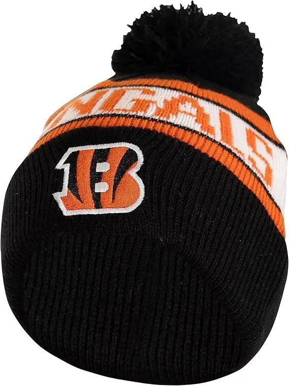 NFL Official Youth Super Soft Winter Beanie Knit Hat With Extra Warm Touch Screen Gloves|Cincinnati Bengals