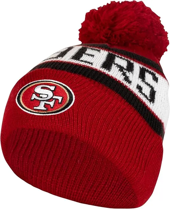 NFL Official Youth Super Soft Winter Beanie Knit Hat With Extra Warm Touch Screen Gloves|San Francisco 49ers