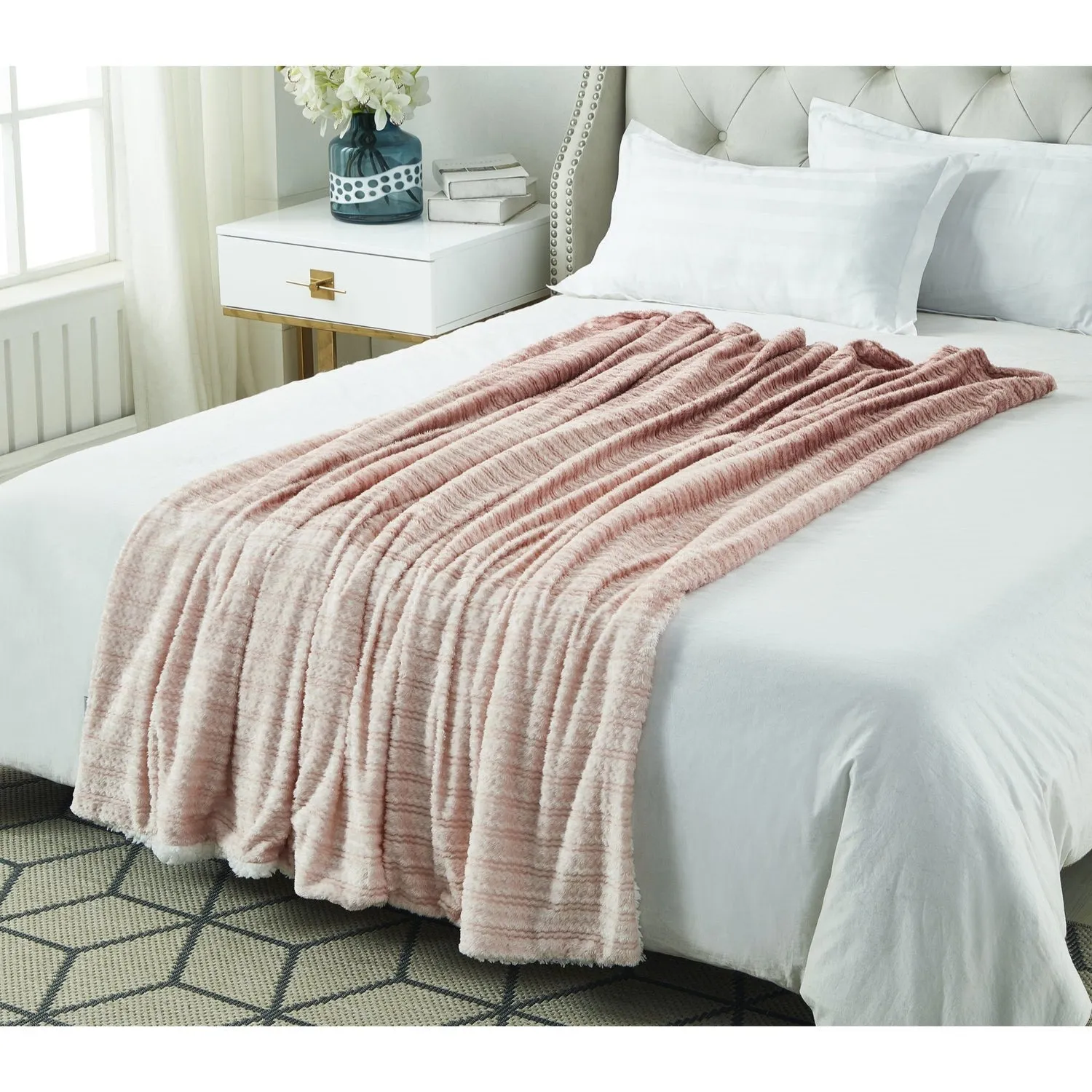 Ombre Flannel Reversible Jacquard Throw