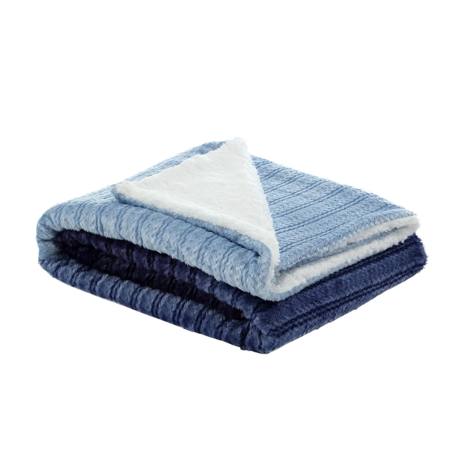 Ombre Flannel Reversible Jacquard Throw