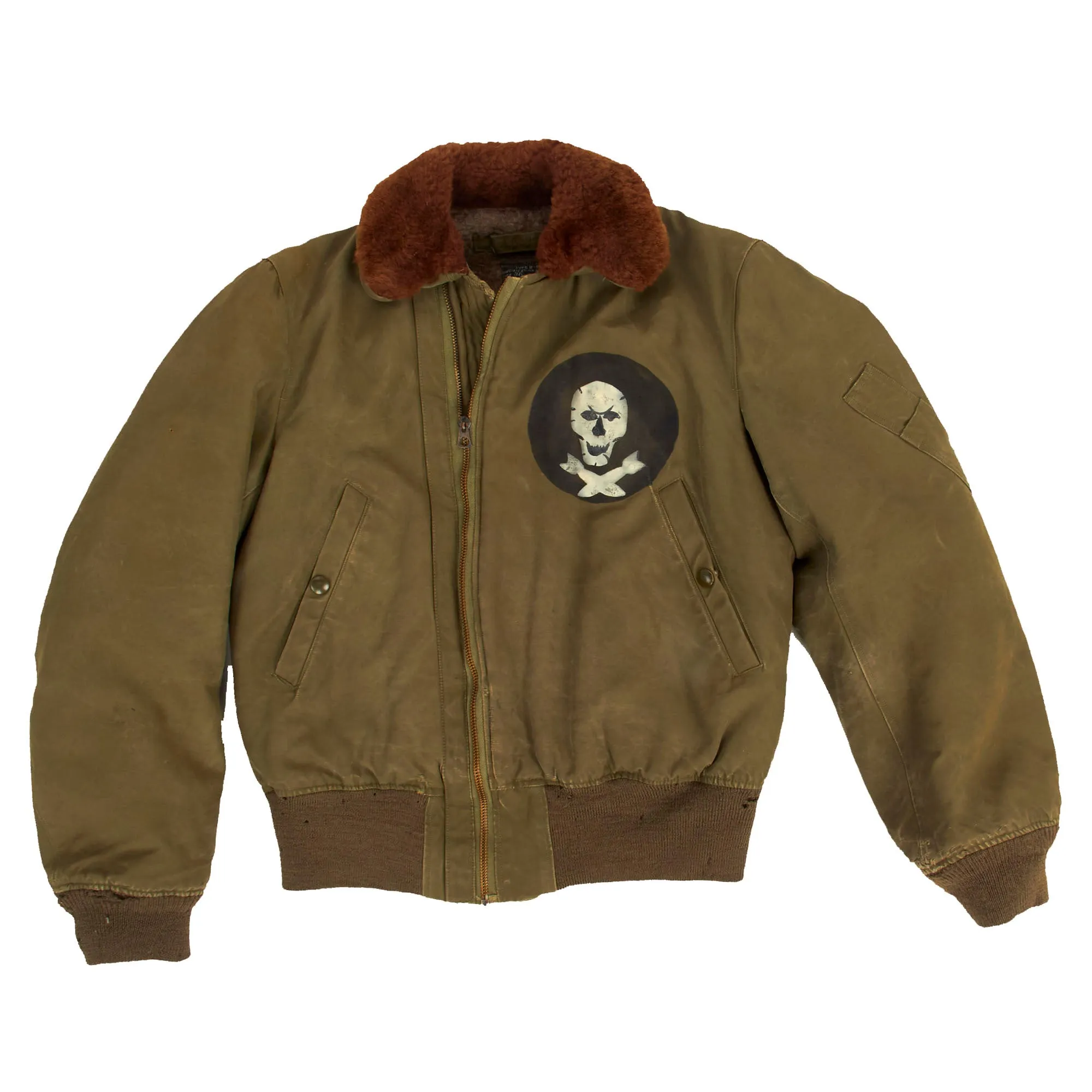 Original U.S. WWII Jolly Rogers 90th Bomb Group B-24 “Miss Fit” Painted 400th Bomb Squadron B-15 Jacket With A-11 Trouser