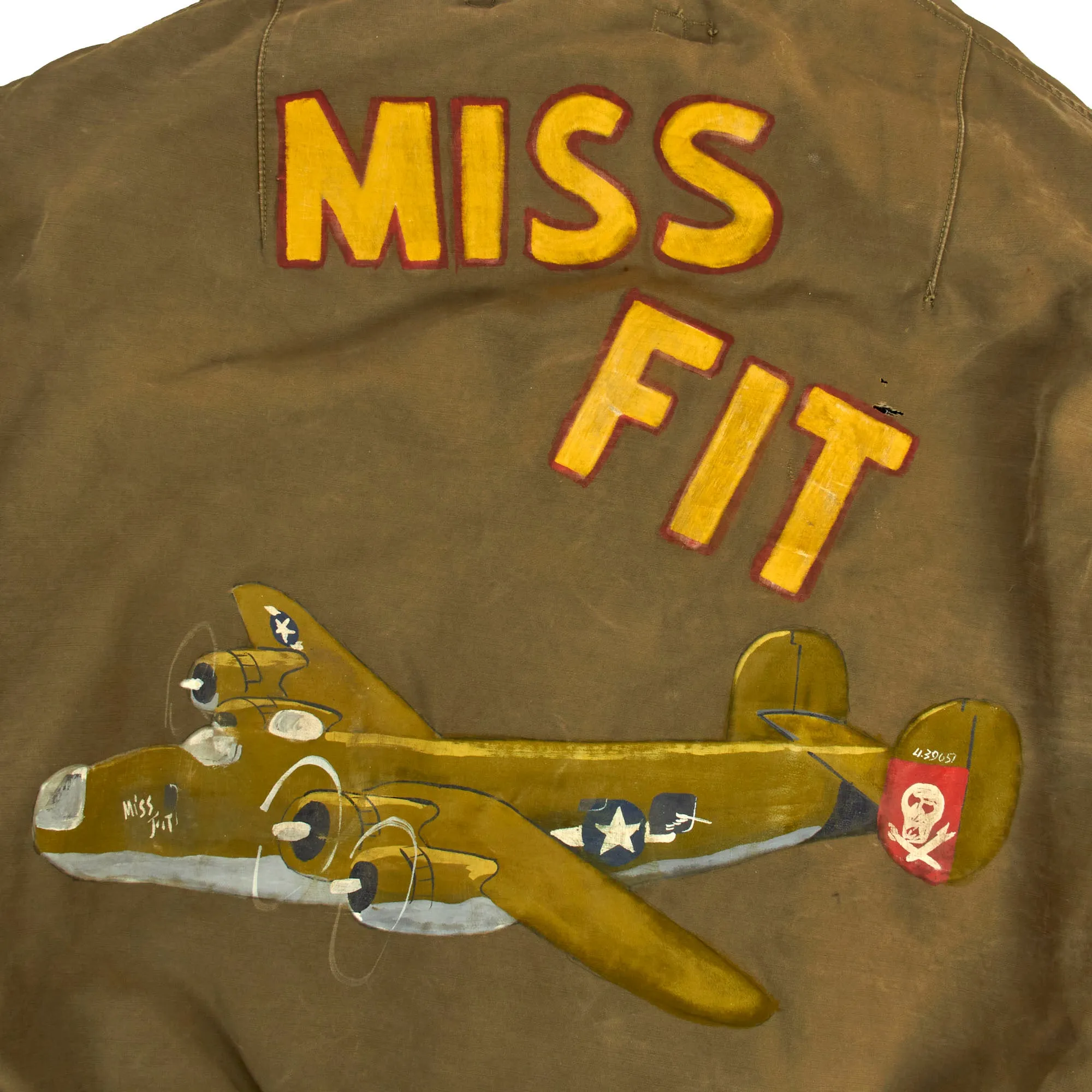 Original U.S. WWII Jolly Rogers 90th Bomb Group B-24 “Miss Fit” Painted 400th Bomb Squadron B-15 Jacket With A-11 Trouser