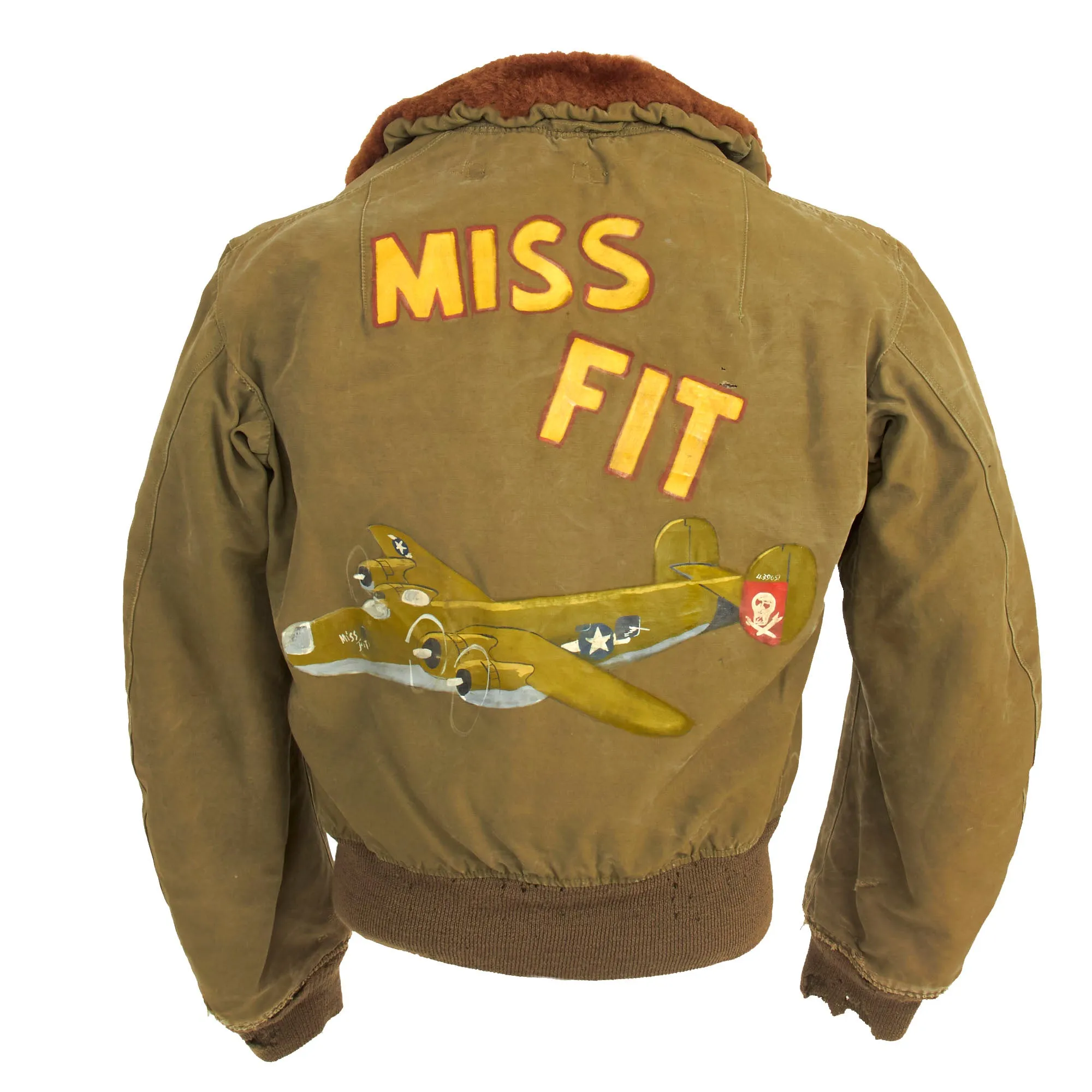 Original U.S. WWII Jolly Rogers 90th Bomb Group B-24 “Miss Fit” Painted 400th Bomb Squadron B-15 Jacket With A-11 Trouser