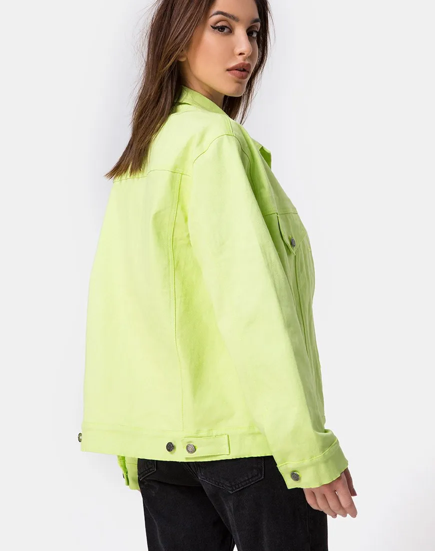 Oversize Denim Jacket in Lime