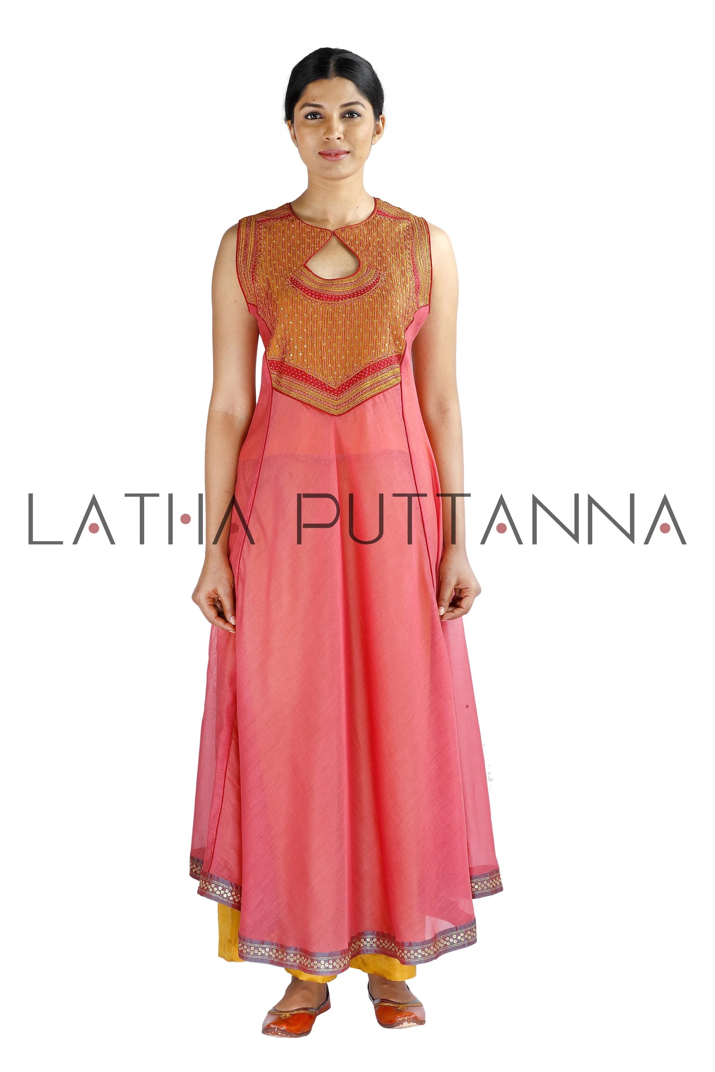 Peach and orange salwar