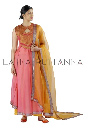 Peach and orange salwar